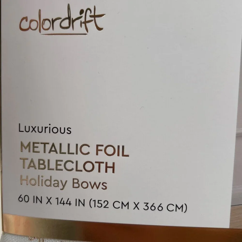 Colordrift Metallic Foil Gold Bow Tablecloth Bridal Shower Party Baby Shower Gla